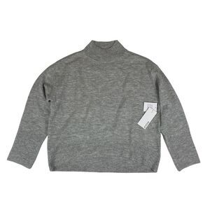 NWT Just Fab Gray Heather Sweater Mock Turtle Neck Women's Size Medium